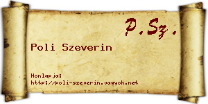 Poli Szeverin névjegykártya